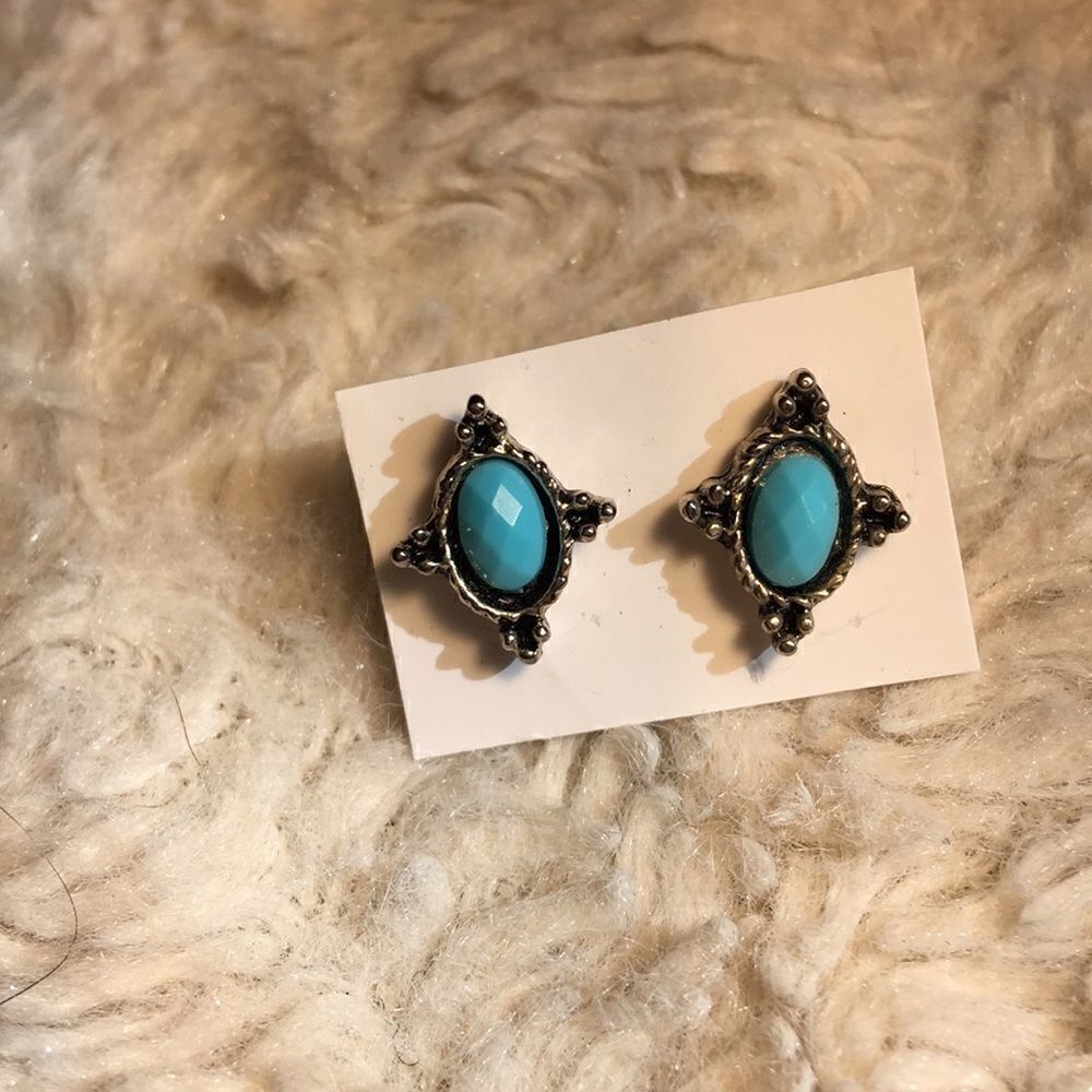 Faux Turquoise Earrings  - Picture 5 of 8